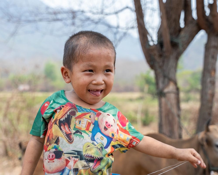 Jingtee smiling after cleft surgery