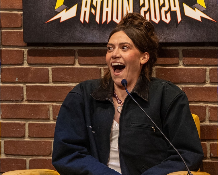 Alyssa Sabo smiling at Pardcast-a-Thon 2024