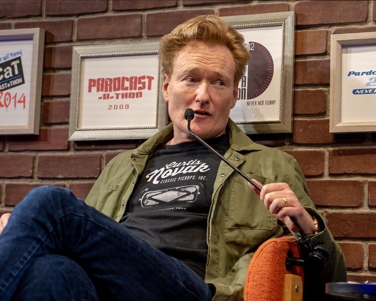 Conan O'Brien speaking at a past Pardcast-a-thon