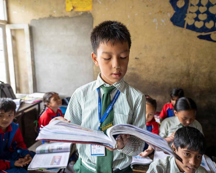 Pema reading in school after cleft surgery