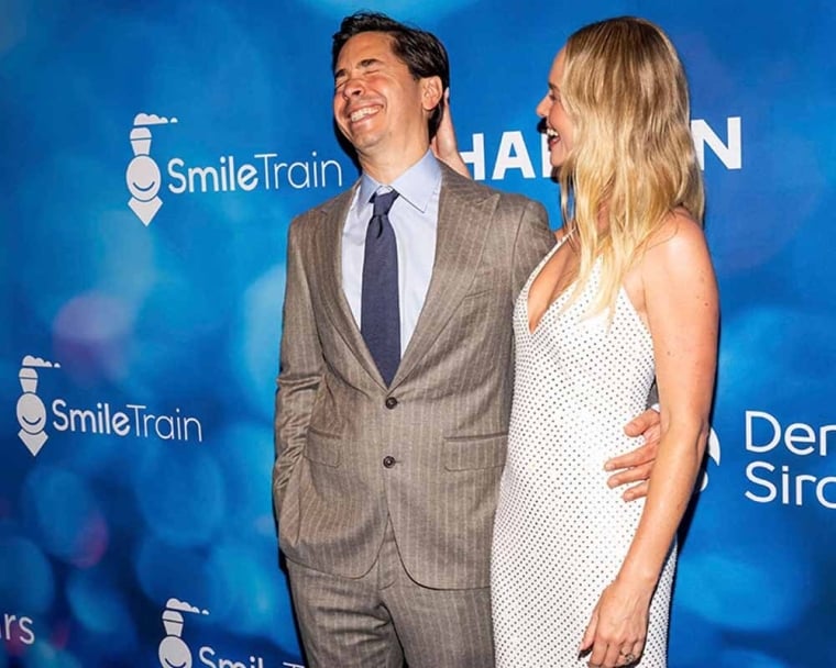 Smile Train Ambassadors Justin Long and Kate Bosworth share a laugh on the red carpet at Smile Train’s 25th-Anniversary Gala in New York, May 8, 2024
